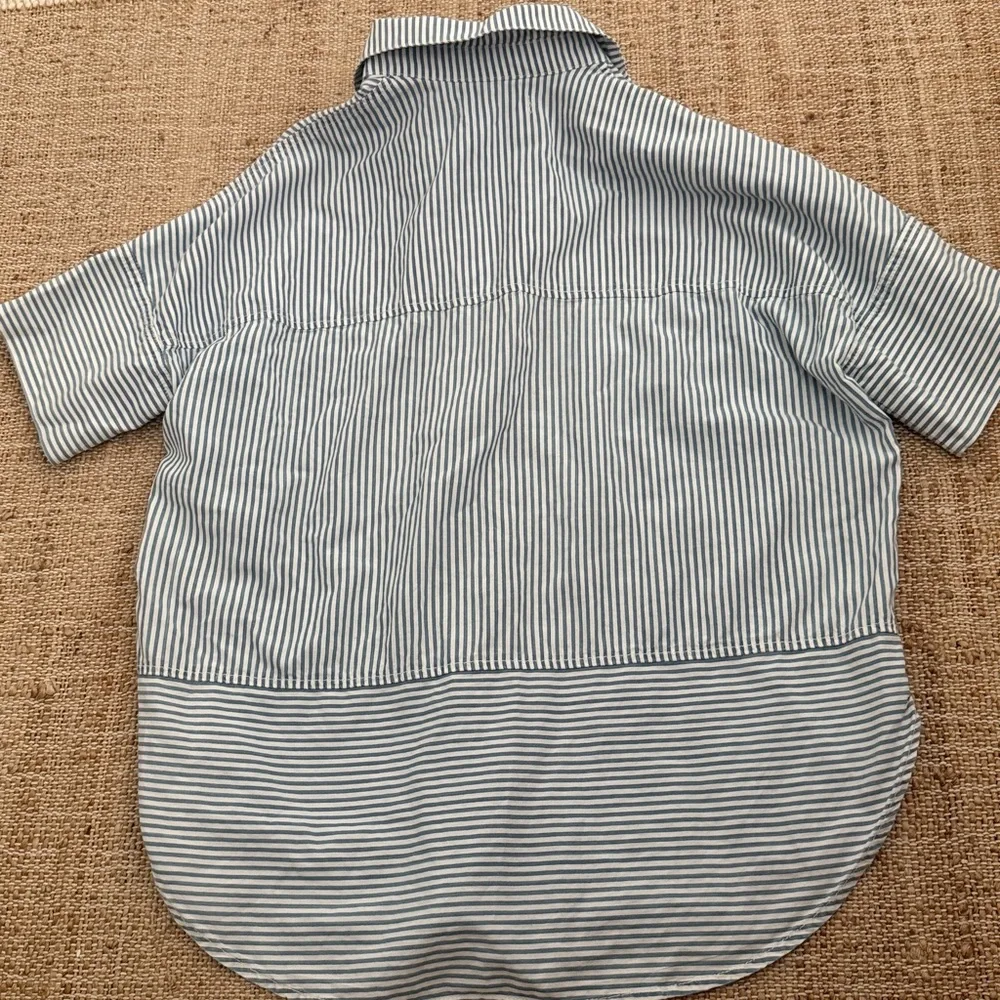 Madewell Courier Stripe Button Down Shirt Blue White XS - Picture 8 of 8